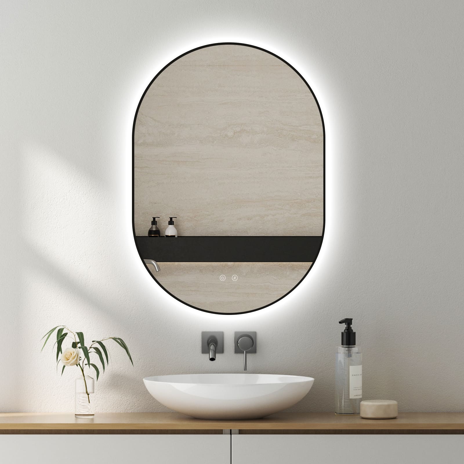 LED veidrodis Selene Gold & Black
