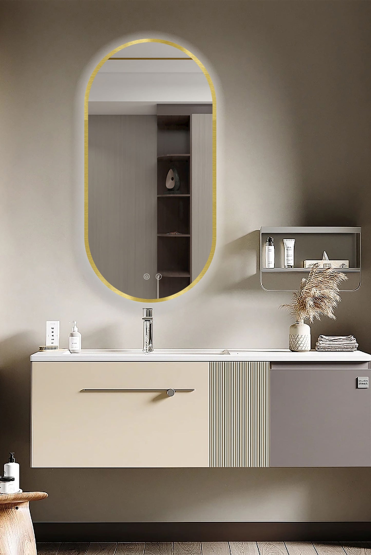 LED veidrodis Selene Gold & Black