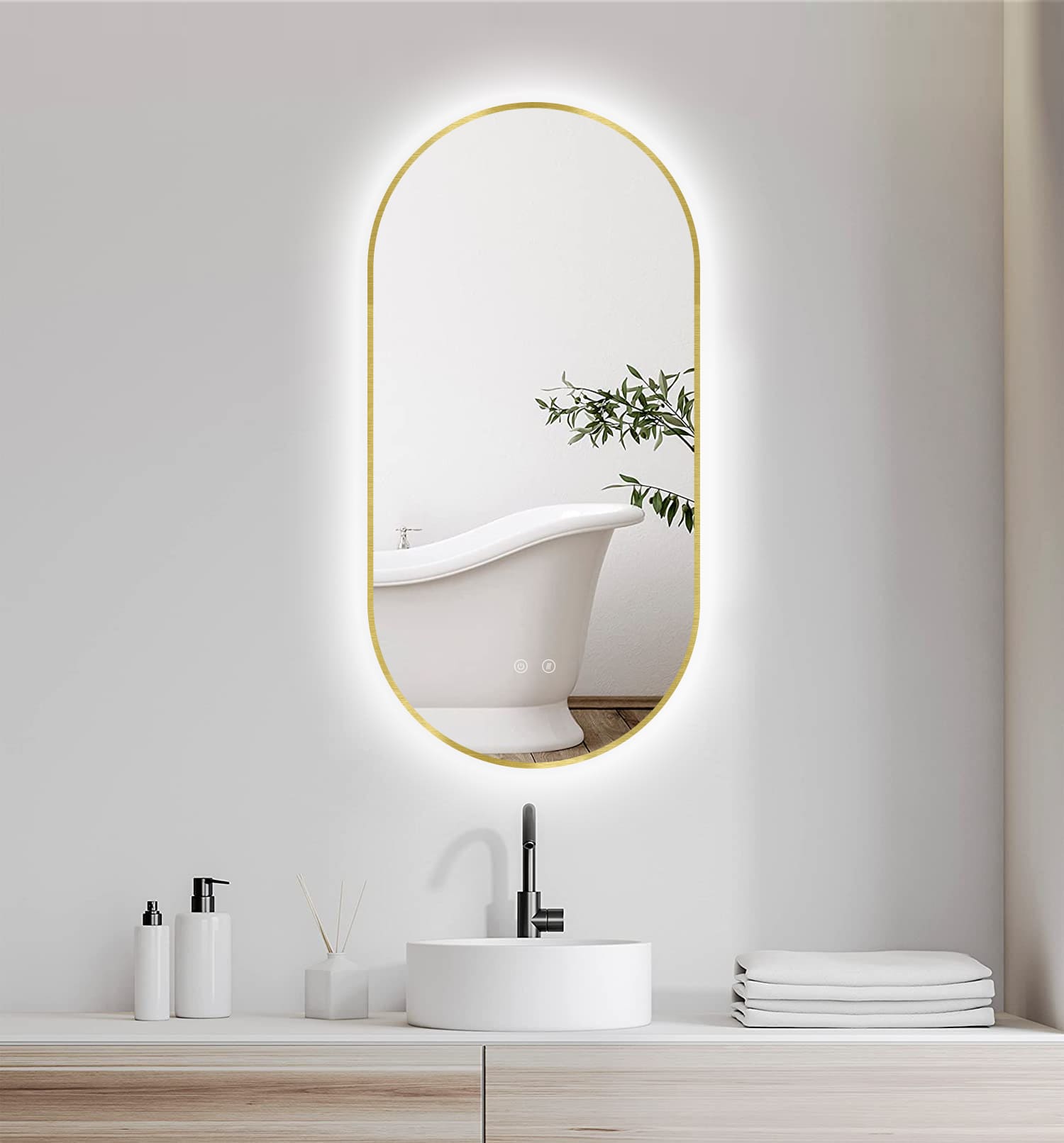 LED veidrodis Selene Gold & Black